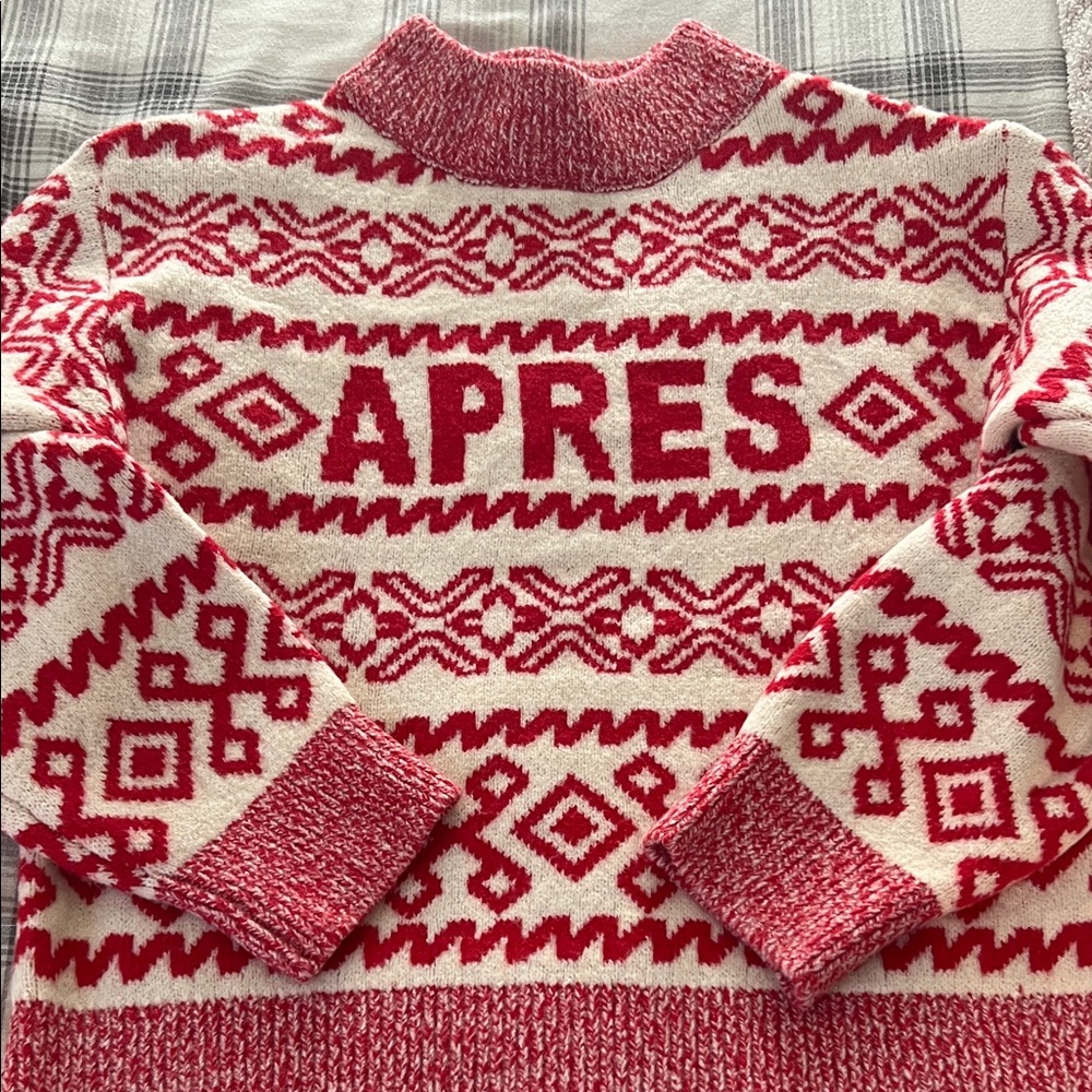 A New Day Red and White Knit Sweater.